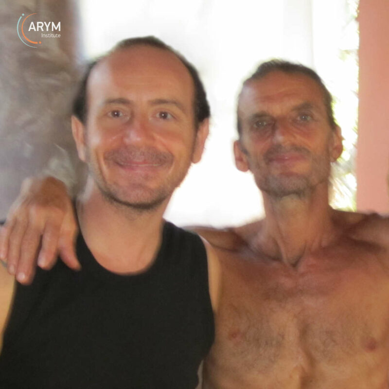 Rolf Naujokat and Ananta Sylvain Girard in 2011, at YogaBones, in Goa India